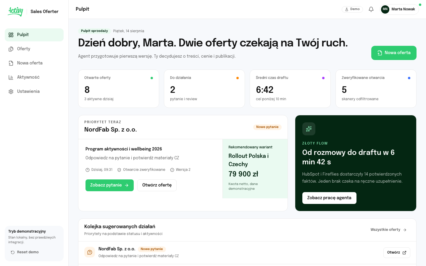 Sales Oferter - proposals dashboard